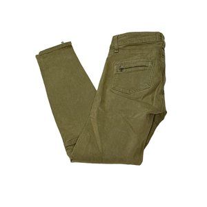 Paige Pants Womens 26 Khaki Beige Tan Skinny Moto Ankle Zip Casual Marley